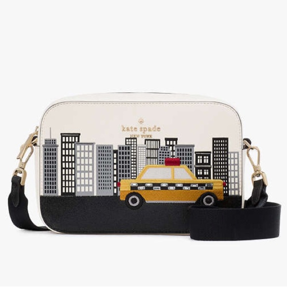NWT-Kate Spade-SET-NYC/Big Apple Taxi Cab-Mini Camera Bag & L-Zip Wristlet-$428 - Picture 10 of 16